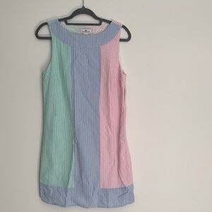 Seersucker Sleeveless Shift Dress - Mint, Blue & Pink